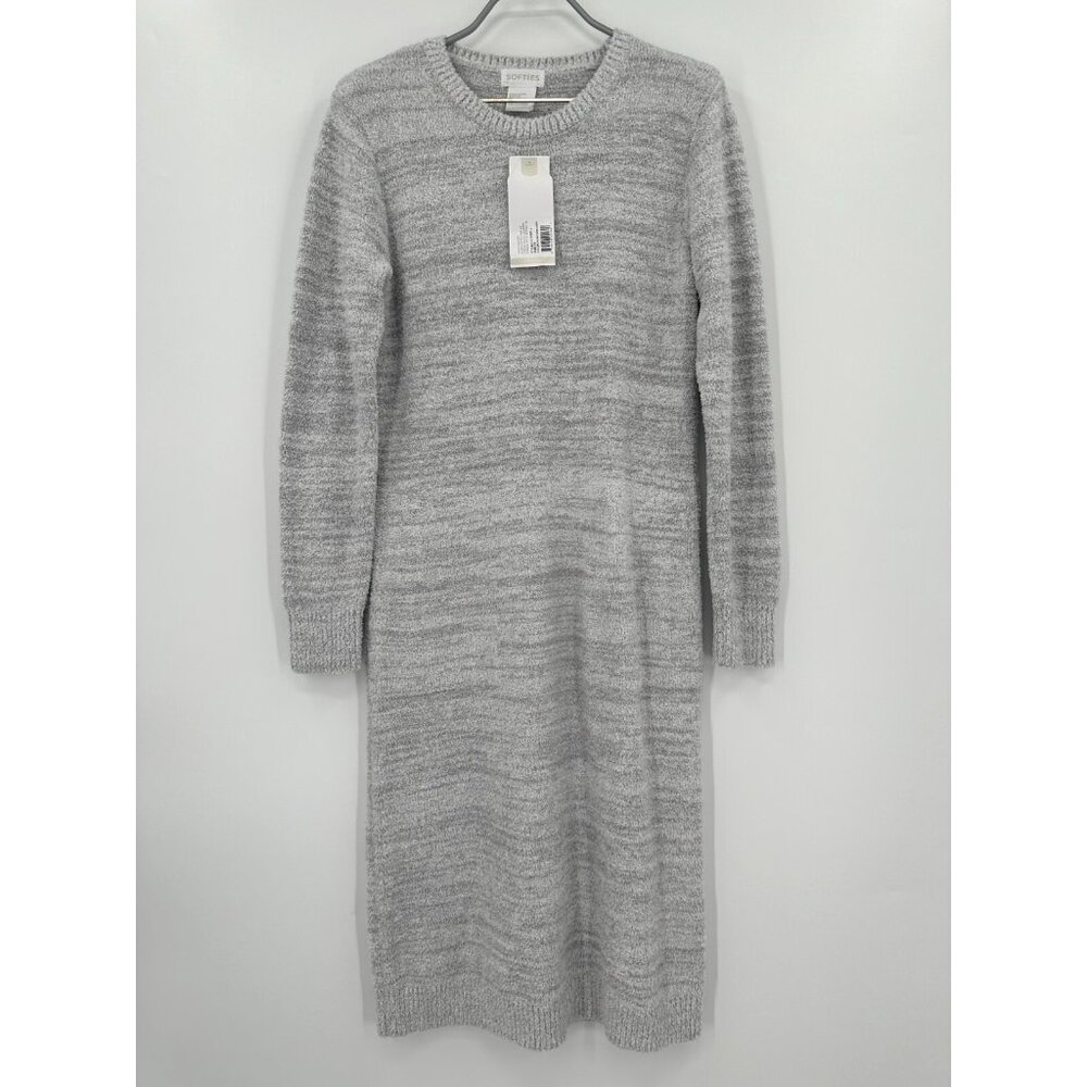 Softies Marshmallow Crew Neck Lounger Pajama Gown w Pockets sz XS Heather Gray